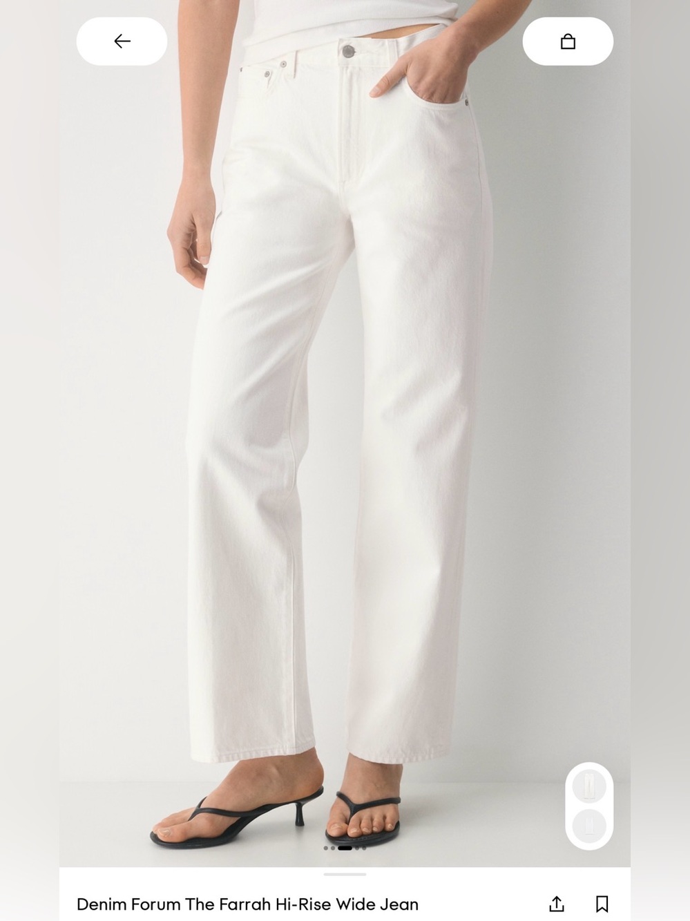 Aritzia Denim Forum “Farrah” White Straight Leg Jeans
